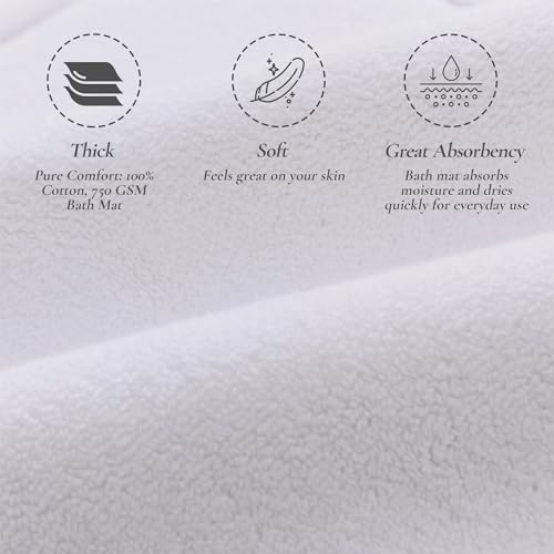 Sleep & Beyond Organic Cotton Bath Mat - Soft, Absorbent, Fair Trade - 20x30 inches