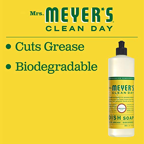 Mrs. Meyer's Dish Soap - Plant-Derived Grease Cutter, Honeysuckle Scent - 16 fl. oz, Pack of 3