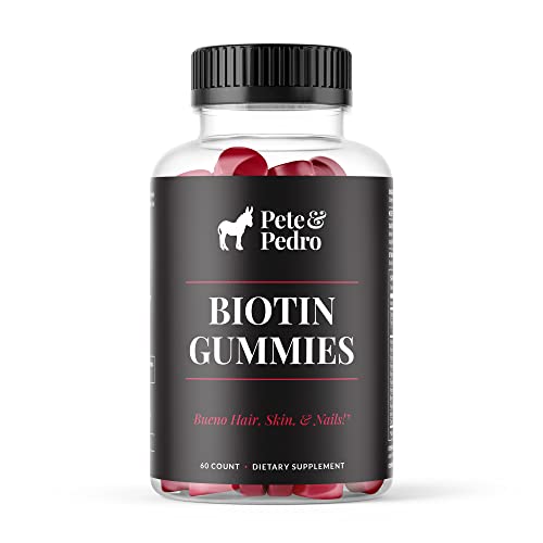 Pete & Pedro Hair Supplement - Boosts Hair, Skin & Nails Health, Non-GMO, Cherry Flavor - 60 Gummies
