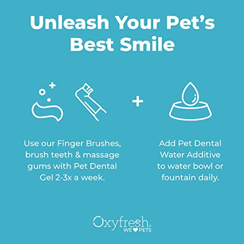 Oxyfresh Pet Dental Kit - Fresh Breath & Clean Teeth for Dogs & Cats - 1oz Toothpaste + 3oz Additive