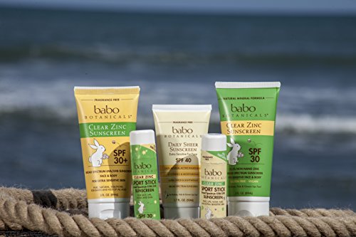 Babo Botanicals Mineral Sunscreen Stick SPF30 - Zinc-Based, Fragrance-Free, Water Resistant - 2.5oz