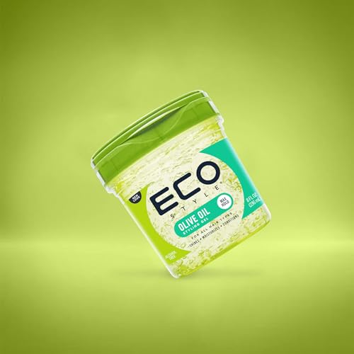 Eco Style Olive Oil Hair Gel - Moisturizes, Adds Shine, Tames Split Ends - 8 oz