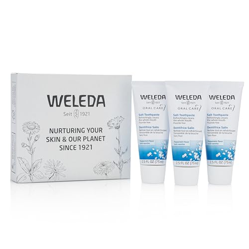 Weleda Natural Salt Toothpaste - Fluoride-Free, NATRUE Certified, Peppermint Fresh - 3 Pack