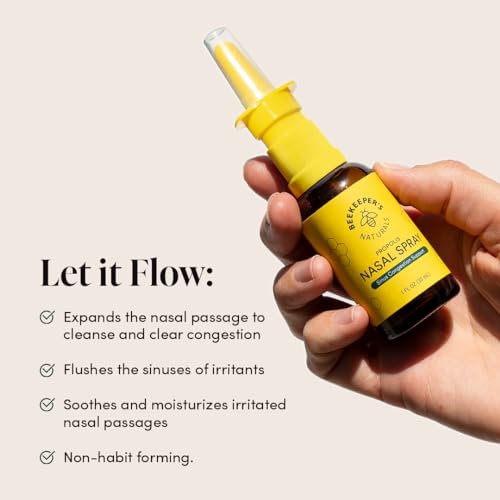 Beekeeper's Naturals Nasal Spray - Clears Congestion, Moisturizes, Natural Ingredients - 1 fl oz