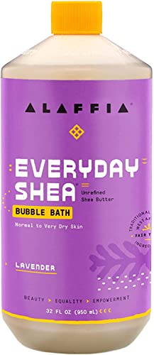 Alaffia Shea Bubble Bath - Deep Relaxation, Fair Trade Shea Butter, Lavender - 32 Fl Oz