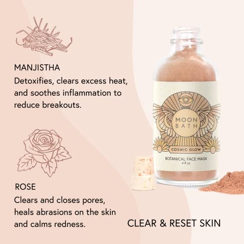 Moon Bath Cosmic Glow Face Mask - Brightens & Calms Skin, Organic Botanicals & Clay - 4 fl oz