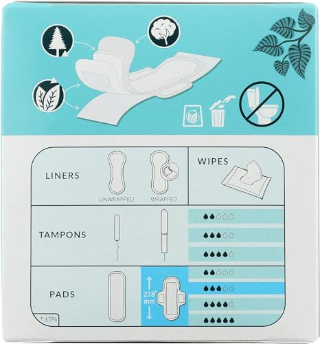 Natracare Ultra Soft Menstrual Pads - Super Absorption, Organic Cotton, Biodegradable - 10 Count