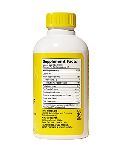 Beekeeper's Naturals Cough Syrup - Immune Support & Throat Relief with Elderberry, 4 oz