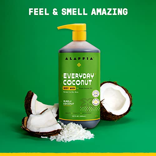 Alaffia Body Wash - Natural Moisturizing Coconut & Coffee, Vegan & Cruelty-Free - 32 Fl Oz