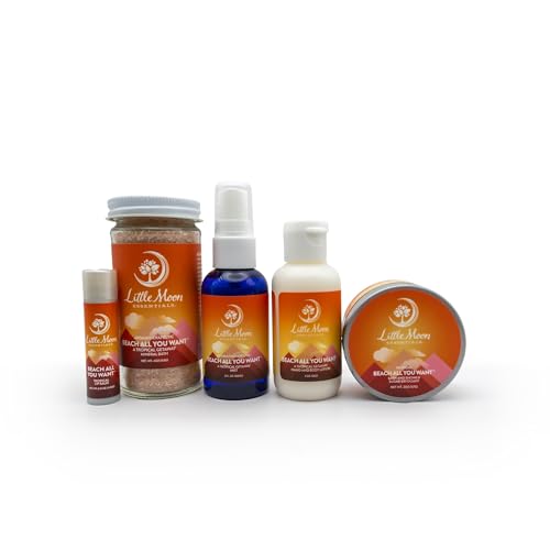 Little Moon Essentials Bath and Body Set - 100% Natural, Vegan, Cruelty-Free - 5-Piece Gift