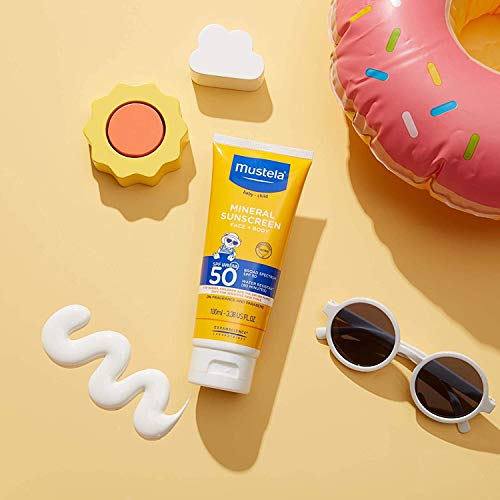 Mustela Baby Mineral Sunscreen SPF 50 - Hypoallergenic, Water Resistant, Fragrance Free - 3oz
