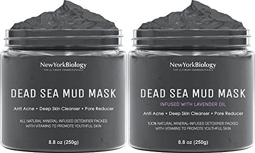 New York Biology Dead Sea Mud Mask - Acne & Oil Control, Mineral-Infused, Lavender - 8.8oz