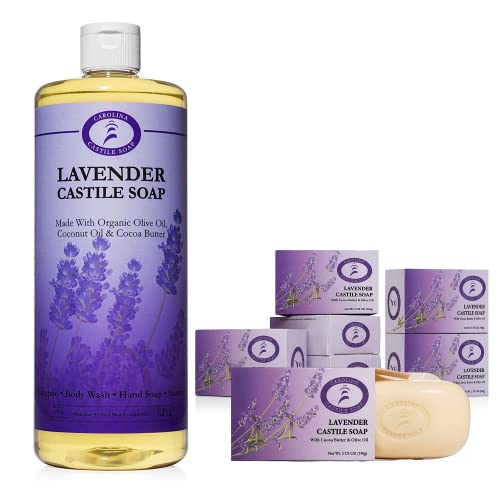 Carolina Castile Body Wash - Skin-Softening Organic Olive Oil, Lavender Scent - 16oz