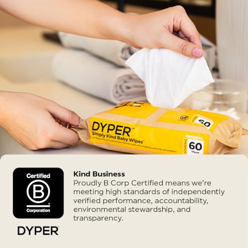 DYPER Bamboo Baby Diapers & Wipes Bundle - Soft, Absorbent, Hypoallergenic - 32 Diapers, 720 Wipes