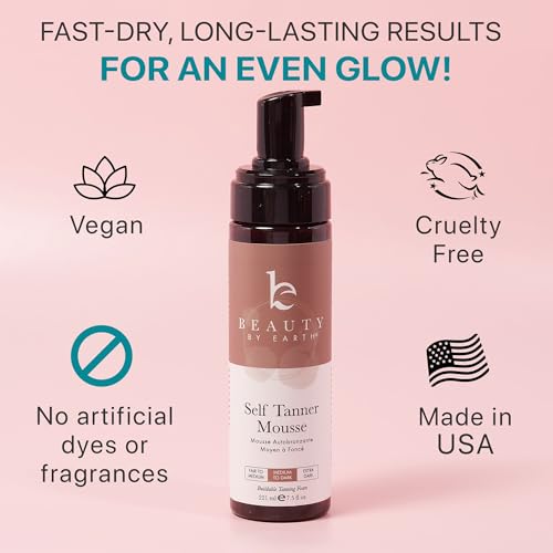 Self Tanner Mousse Kit - Natural Glow, Dye & Toxin Free, Quick Application - 8oz