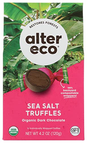 Alter Eco Organic Dark Chocolate Truffles - Carbon-Neutral, Compostable, 58% Cacao - 4.2oz