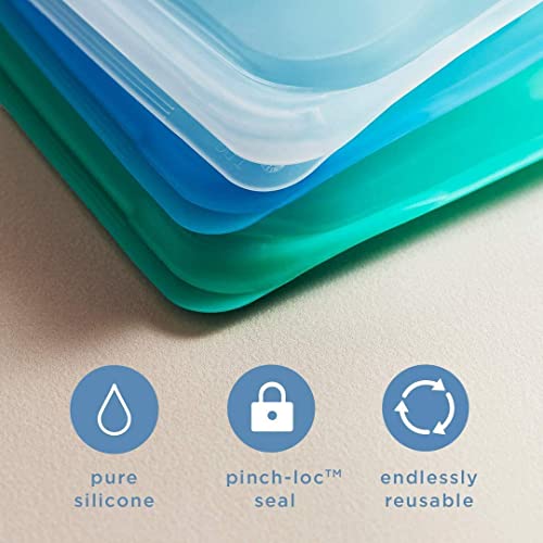 Stasher Silicone Food Storage Bags - Versatile, Leakproof, Reusable, Dishwasher Safe - 2 Pack
