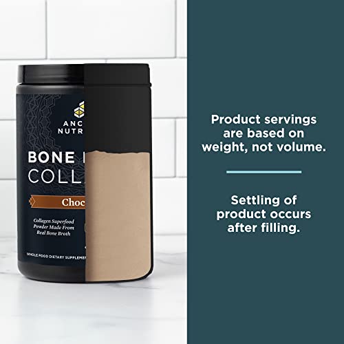 Ancient Nutrition Bone Broth Collagen Powder - Supports Skin, Joints & Nails, Chocolate - 18.6oz