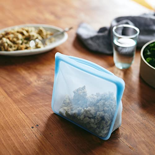 Stasher Silicone Storage Bag Set - Self-Sealing, BPA-Free, Dishwasher Safe - 1/2 Gallon & Mini
