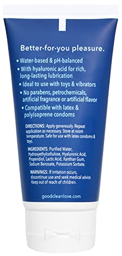 Good Clean Love Personal Lubricant - Hydrating Hyaluronic Acid, pH Balanced - 1.69 Oz (2-Pack)