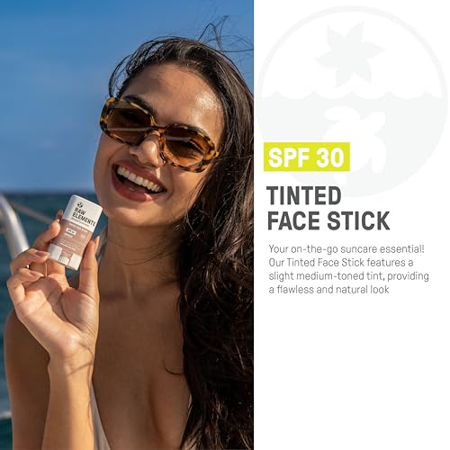 Raw Element Tinted Face Sunscreen - SPF 30+ Moisturizer, Non-Toxic, Water Resistant - 0.5 oz