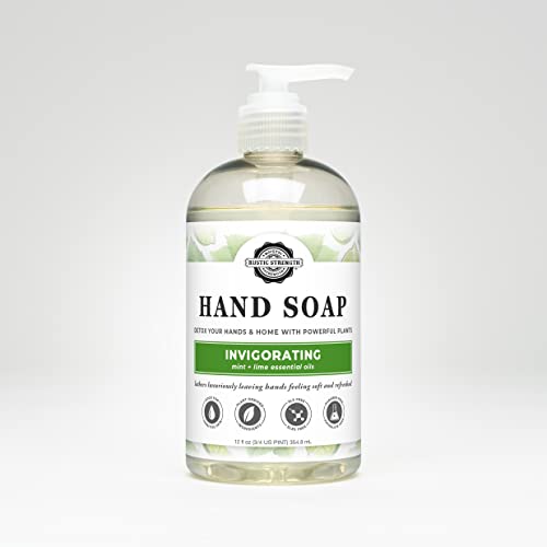 Rustic Strength Hand Soap - Invigorating Peppermint & Lime, Gluten-Free & Vegan - 12oz Dispenser