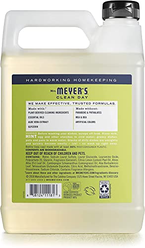 Mrs. Meyer's Liquid Dish Soap Refill - Cuts Grease, Biodegradable Formula, Lemon Verbena - 48 Fl Oz