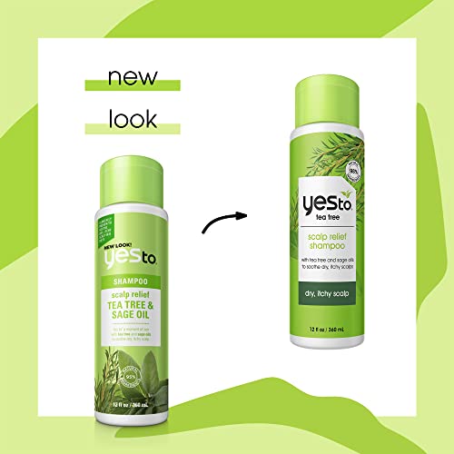 Yes To Tea Tree Scalp Treatment - Soothes Dry, Itchy Scalp, Nourishing Sage Oil - 12 Fl Oz