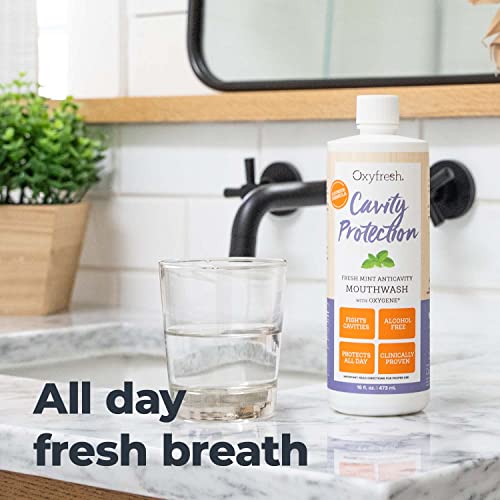 Oxyfresh Fluoride Mouthwash - Cavity Protection for Sensitive Teeth, Refreshing Peppermint - 16oz