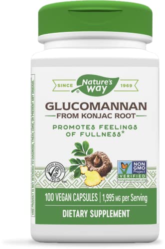 Nature's Way Glucomannan Supplement - Promotes Fullness, Vegan, Gluten-Free - 100 Capsules