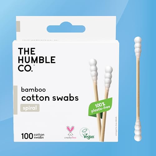 The Humble Co. Bamboo Cotton Swabs - Chlorine-Free, Hypoallergenic, 600 Count, Versatile Use