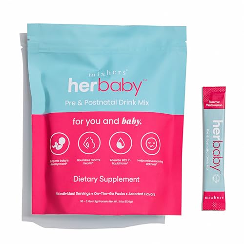 Mixhers Prenatal+ Liquid Multivitamin - Nourishing for You & Baby, Plant-Based - 15 Packets