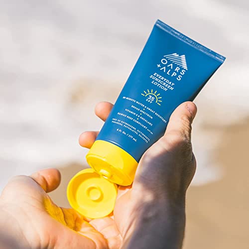 Oars + Alps SPF 35 Sunscreen Lotion - Nourishing Aloe & Vitamin E, Water Resistant - 6 Fl Oz