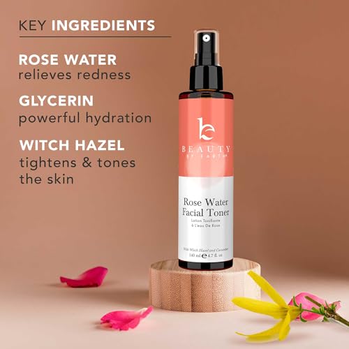 Rose Water Face Toner - Hydrating, Alcohol-Free, Reduces Redness, Refines Pores - 8oz