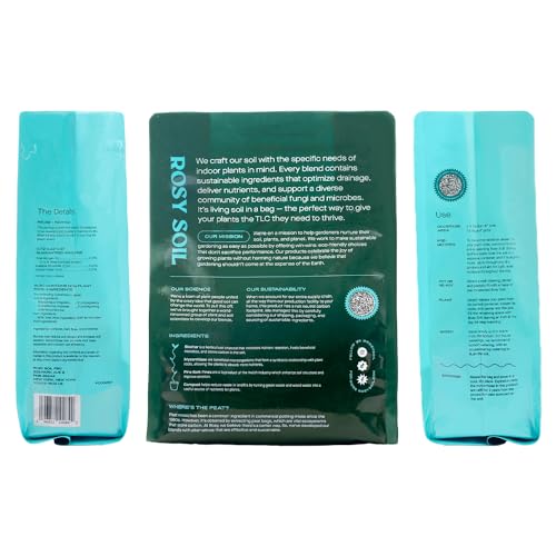 Rosy Soil Indoor Potting Soil - Boosts Plant Growth, Peat-Free, Biochar-Enriched - 4qt