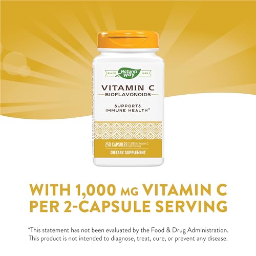 Nature's Way Vitamin C - Immune Support & Antioxidant Protection, Gluten-Free - 250 Capsules