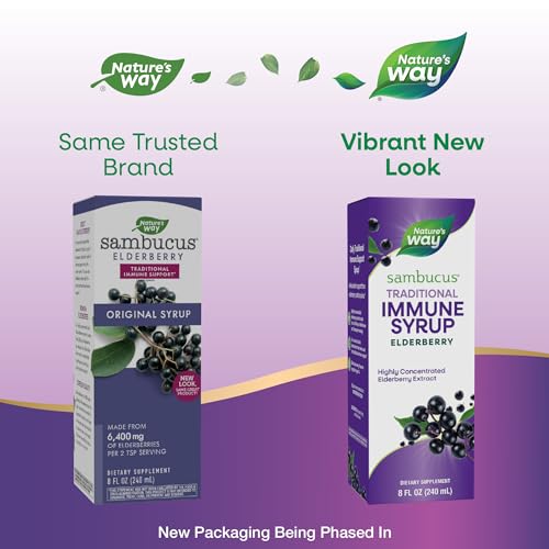 Nature’s Way Sambucus Elderberry Syrup - Immune Support, Antioxidant-Rich, Berry Flavor - 8 Fl Oz