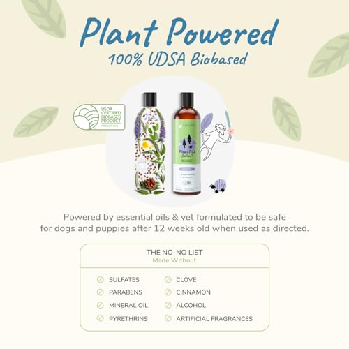 kin+kind Dog Shampoo - Vet Formulated Flea and Tick Prevention with Natural Oils - Lavender 12oz