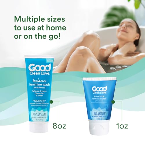Good Clean Love Balance Feminine Wash - pH-Balanced Moisturizer, Soothing Botanicals - 8 Oz (2-Pack)