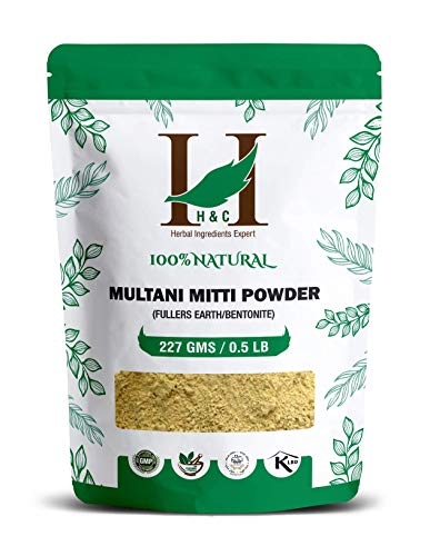 H&C Herbal Ingredients Face Mask - Exfoliates & Cleanses, 100% Pure Fuller's Earth - 1/2 lb