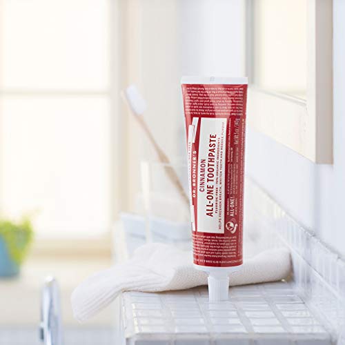 Dr. Bronner’s All-One Toothpaste - 70% Organic, Fluoride-Free, Vegan, Cinnamon Flavor - 5oz