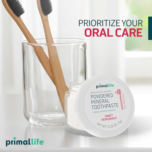 Primal Life Organics Dirty Mouth Toothpowder - Vegan, Organic Ingredients for Freshness - 0.25oz