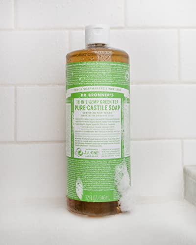 Dr. Bronner's Green Tea Liquid Castile Soap - Reduces Redness, Antioxidant Rich - 32oz