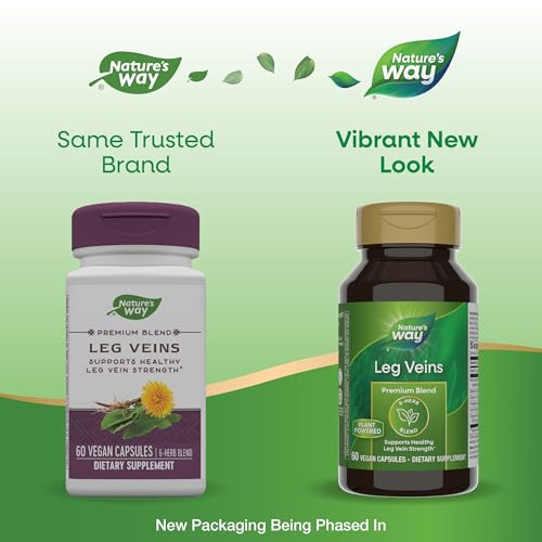 Nature's Way Herbal Supplement - Supports Leg Vein Strength, 6-Herb Blend, Vegan - 60 Capsules