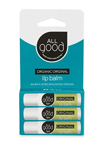 All Good Organic Lip Balm - Soft Smooth Lips with Calendula & Lavender - 3-Pack