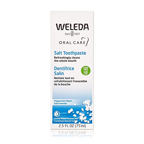 Weleda Natural Salt Toothpaste - Fluoride-Free, NATRUE Certified, Peppermint Fresh - 3 Pack