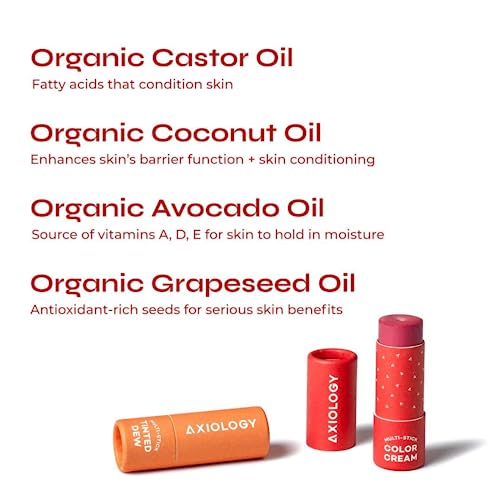Axiology Multi-purpose Makeup Stick - Hydrating Color for Eyes, Lips, Cheeks, 0.15oz Devotion