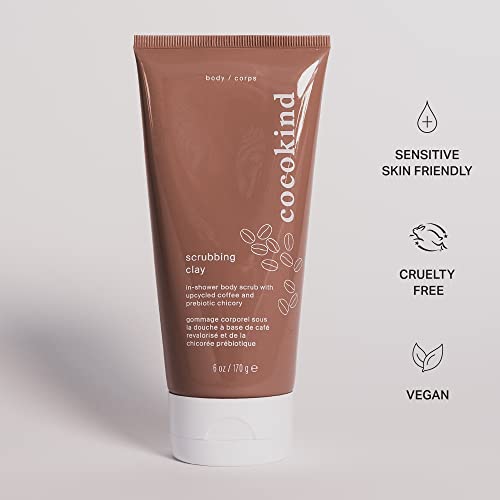 Cocokind Body Scrub - Exfoliating Coffee & Clay, Prebiotic Support, 8oz