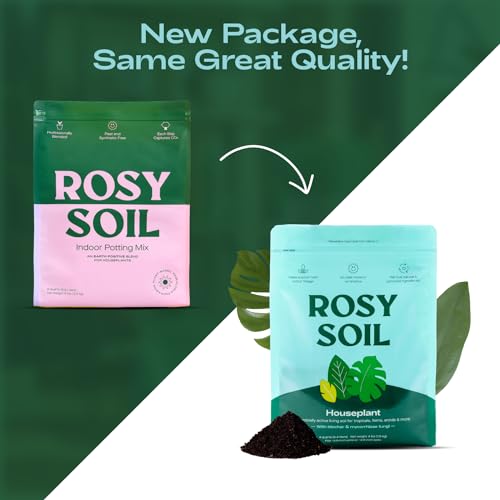 Rosy Soil Indoor Potting Soil - Boosts Plant Growth, Peat-Free, Biochar-Enriched - 4qt