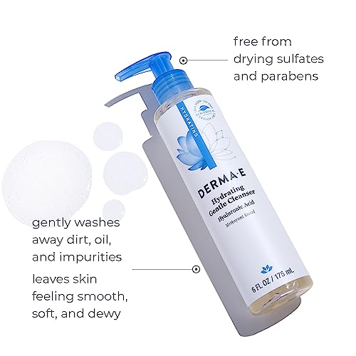 DERMA-E Face Wash & Cleanser - Hydrates & Improves Skin Texture with Natural Ingredients - 6 fl oz